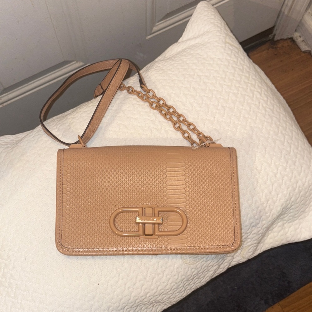 Aldo Tan Crossbody Bag with Chain Detail